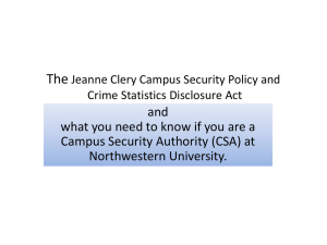 The Jeanne Clery Campus Security Policy & Crime Statistics