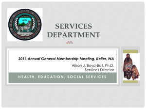 Colville Tribes Services Department Presentation