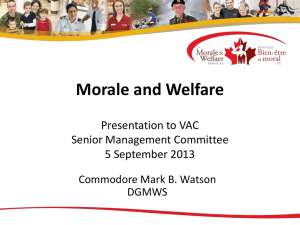 Morale and Welfare Overview