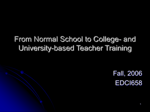 From Normal School to College- and University