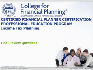 Review Question 1 - College for Financial Planning
