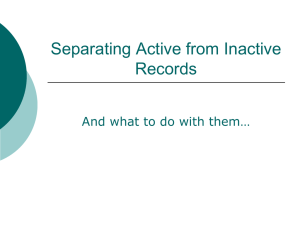 1. Creation of Record