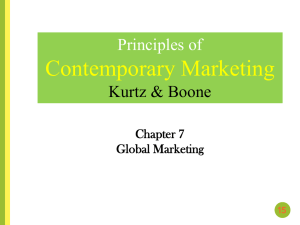 Global Marketing: Principles of Contemporary Marketing