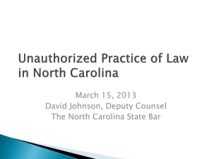 Unauthorized Practice of Law NC