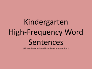 Kindergarten High-Frequency Word Sentences