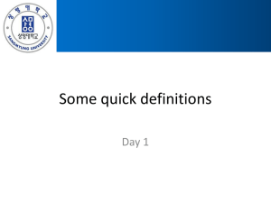 Day 1 Definitions