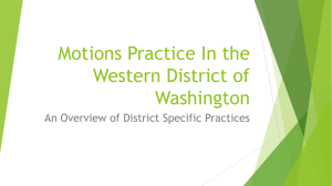 Motions Practice In the Western District of Washington
