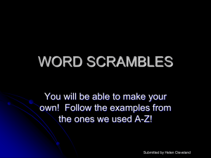 Science Word Scramble Presentation Guide