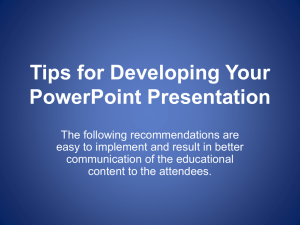 PowerPoint Presentation Recommendations
