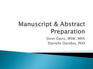 Manuscript & Abstract Writing