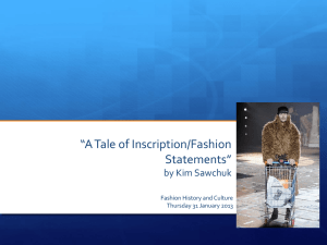 Defining Fashion A Tale of Inscription Kim Sawchuk