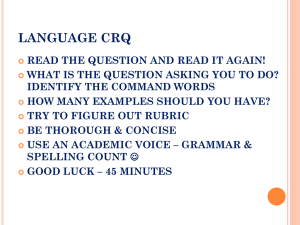 LANGUAGE CRQ READ THE QUESTION AND
