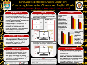 Comparing memory for Chinese and English words ()