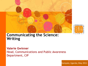 Kampala Writing the science 2011_05_25 Valerie_Gwiner