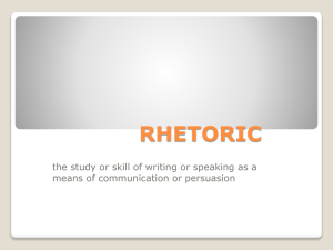 Rhetoric: Devices, Persuasion, and Critical Thinking