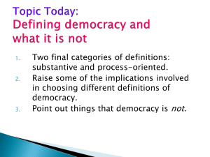 What do we mean by democracy?