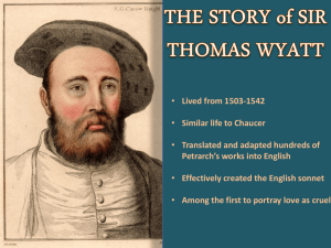 Sir Thomas Wyatt: Life, Poetry, and the English Sonnet