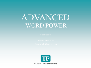 Advanced Word Power Textbook: Vocabulary Building