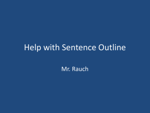 Help with Sentence Outline