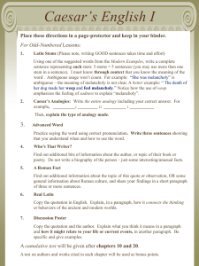 Caesar*s English I - Mrs. Gross Horizons 4