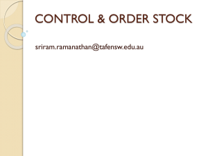 CONTROL & ORDER STOCK