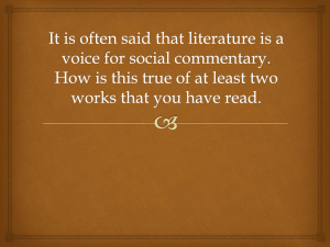 Social Commentary in Literature: Essay Outline