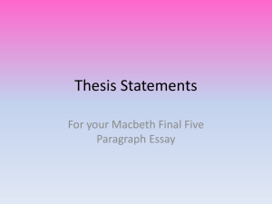 Macbeth Thesis Statements: Essay Writing Guide