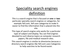 Speciality Search Engines: Definition and Examples