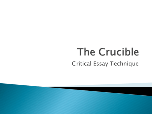 The Crucible: Critical Essay Writing Techniques