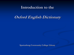 Introduction to OED (Powerpoint) - SCC Library