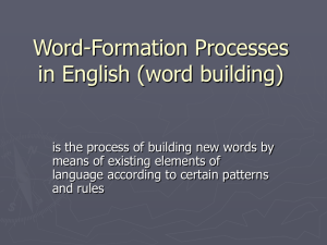 Word Formation in English: Affixation, Compounding, Conversion