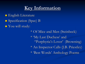 English Literature: 'My Last Duchess' & More