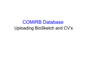 Uploading CV - BioSketch