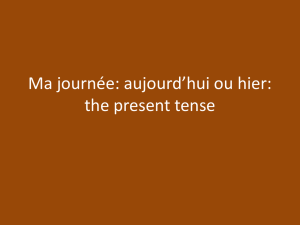 Ma journée: aujourd`hui ou hier