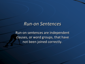 Run-on Sentences