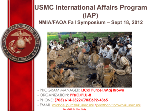 USMC International Affairs Program (IAP) Overview