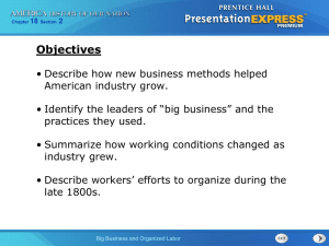 Big Business & Labor: Late 1800s Industry Growth