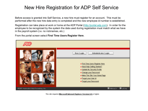 ADP Self Service New Hire Registration Guide