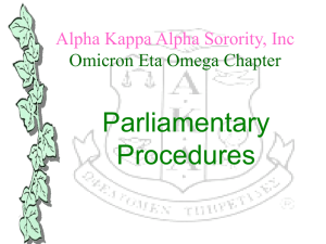 Parliamentary Procedures: A Guide for Chapter Meetings