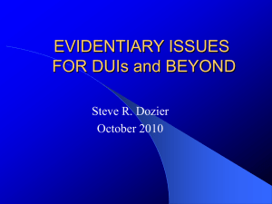 Evidence & DUI Cases