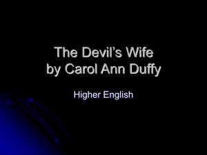 The Devil's Wife: Carol Ann Duffy - Study Guide