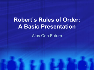 Robert's Rules of Order: Meeting Procedures Presentation