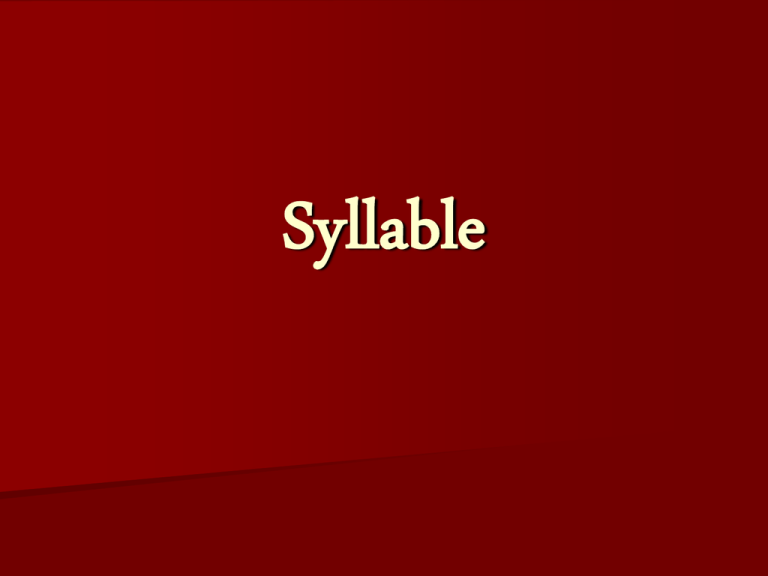 Syllable