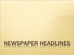 NEWSPAPER HEADLINES