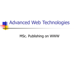 Advanced Web Technologies: XML, ASP, VRML Presentation