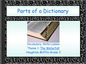 Parts of a Dictionary PowerPoint