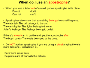 Apostrophe Usage Worksheet: Grammar Practice