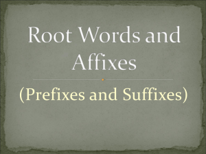 Prefixes, Suffixes, and Root Words: English Vocabulary