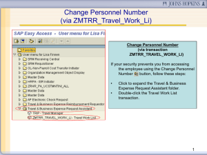 via transaction ZMTRR_TRAVEL_WORK_LI