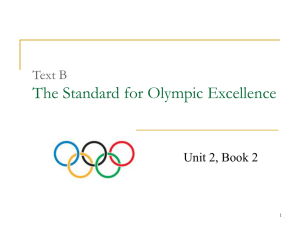 The Standard for Olympic Excellence